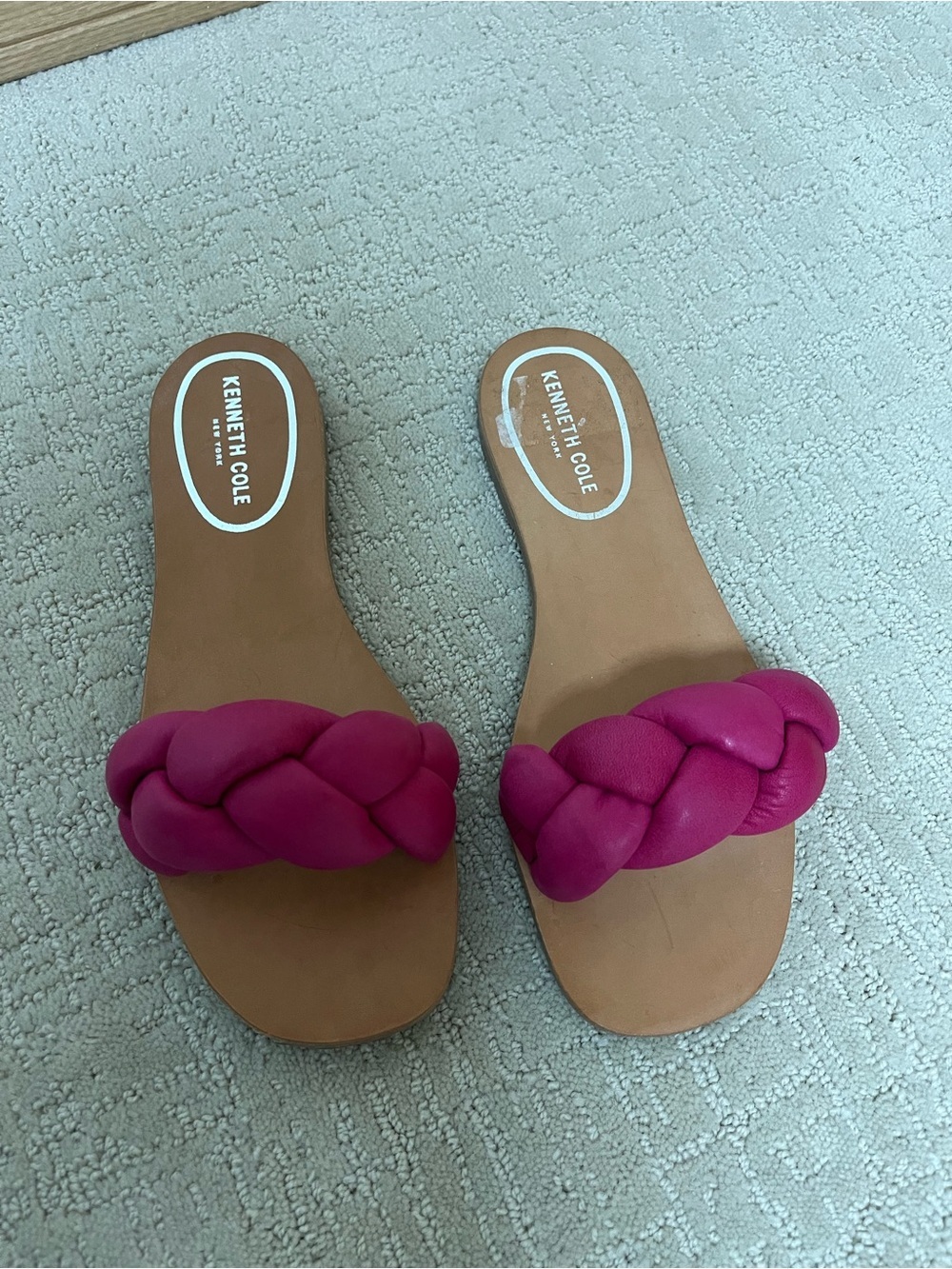 Kenneth Cole Pink Braided Slide Sandals women’s size 9